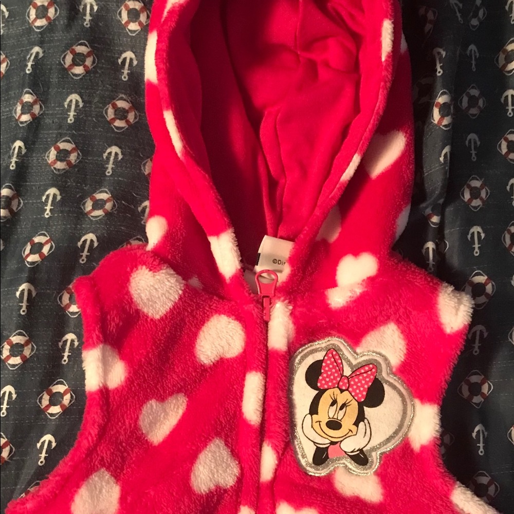 Disney Mini Mouse Sleeveless zip up hoodie vest 3T